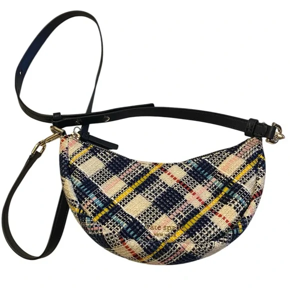 Kate Spade Smile Plaid Tweed Small Crossbody - Picture 2 of 15